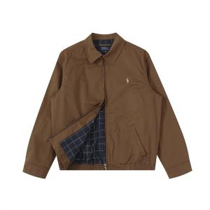 Ralph Lauren 激安 ラルフローレン 哈林顿ジャケット メンズ レディース兼用 ブラウン 綿100% 刺繍ロゴ RL12168 カジュアル アウター 易梦玲同款