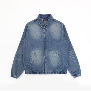 Ralph Lauren 激安 ラルフローレン デニム ハリントンジャケット メンズ レディース兼用 ジップアップ 刺繍ロゴ カジュアル アウター 春秋定番