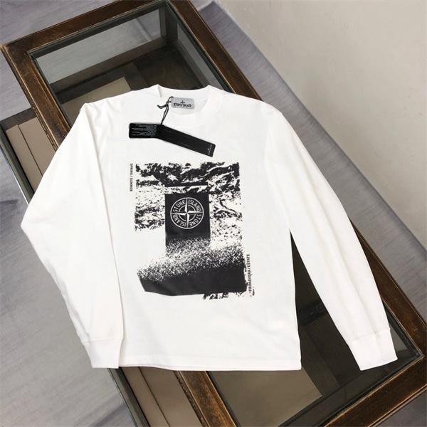 ストーンアイランド 長袖ｔシャツ偽物 トレンド グラフィックデザイン 高品質 ホワイト STONE ISLAND