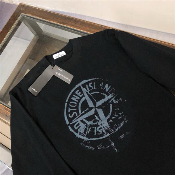 ストーンアイランド 長袖ｔシャツコピー 上質 ヴィンテージロゴ 人気 ブラック STONE ISLAND