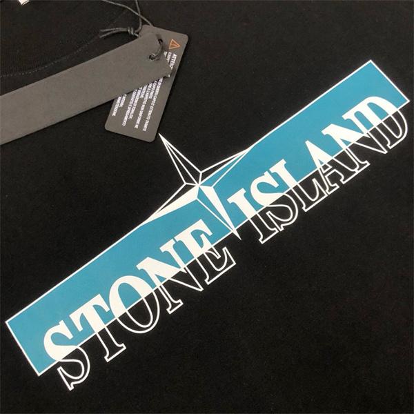 ストーンアイランド 長袖ｔシャツコピー  秋冬 限定 人気 ブルーロゴデザイン ブラック STONE ISLAND