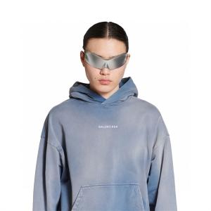 BALENCIAGA コピー 激安 バレンシアガ ロゴ刺繍 フーディ パーカー メンズ レディース兼用 2025秋冬 ヴィンテージ加工 オーバーサイズ ストリート カジュアル