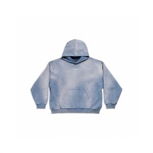 BALENCIAGA コピー 激安 バレンシアガ ロゴ刺繍 フーディ パーカー メンズ レディース兼用 2025秋冬 ヴィンテージ加工 オーバーサイズ ストリート カジュアル