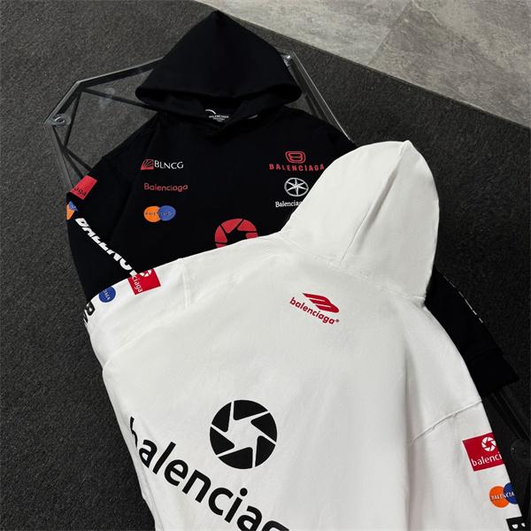 BALENCIAGA 激安 コピー バレンシアガ ロゴプリント フーディ パーカー メンズ レディース兼用 ストリート モード 長袖 トップス ブラック カジュアル