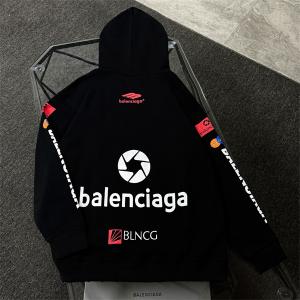 BALENCIAGA 激安 コピー バレンシアガ ロゴプリント フーディ パーカー メンズ レディース兼用 ストリート モード 長袖 トップス ブラック カジュアル