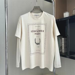 Acne Studios コピー 激安 アクネステュディオズ 25FW 新作 レース切替 ロングスリーブTシャツ メンズ レディース兼用 偽レイヤード オーバーサイズ カジュアル