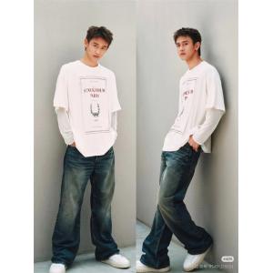 Acne Studios コピー 激安 アクネステュディオズ 25FW 新作 レース切替 ロングスリーブTシャツ メンズ レディース兼用 偽レイヤード オーバーサイズ カジュアル