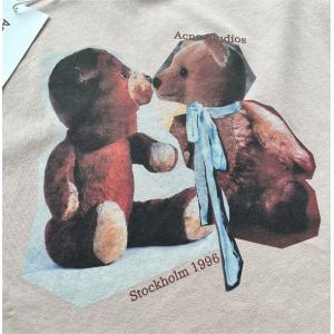 Acne Studios コピー 激安 アクネステュディオズ テディベアプリント ロングスリーブTシャツ メンズ レディース兼用 長袖 カジュアル トップス 春秋新作 かわいい