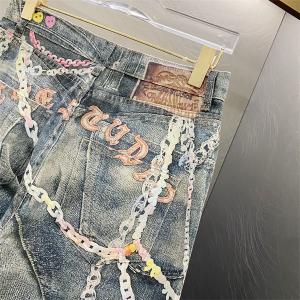 Acne Studios 激安 アクネステュディオズ 25FW 新作 3Dチェーンプリント デニムパンツ 男女兼用 バギー ワイドジーンズ ヴィンテージ加工 ストリート カジュアル