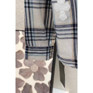 CHROME HEARTS コピー 柔らかい 上質 チェックシャツ クロスワッペン カジュアルスタイル クロムハーツ