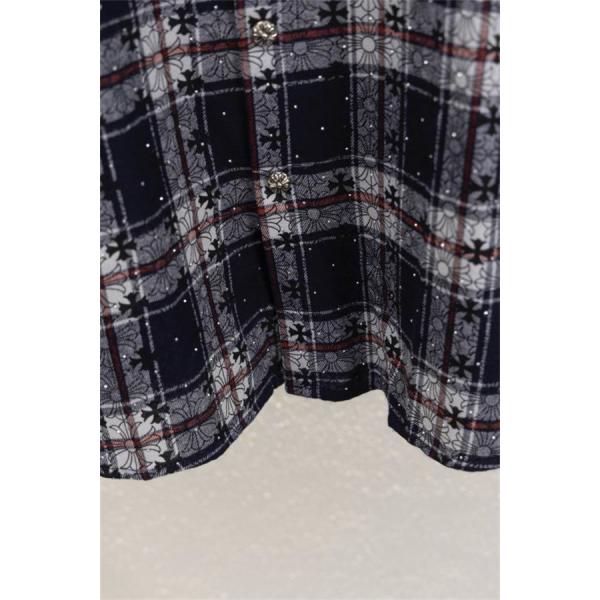 クロムハーツ スーパーコピー お洒落 上質 チェックシャツ クロス刺繍 カジュアル CHROME HEARTS