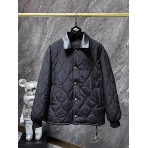 CHROME HEARTS 偽物 高級 シンプル キルティングジャケット レザー襟 防寒 クロムハーツ
