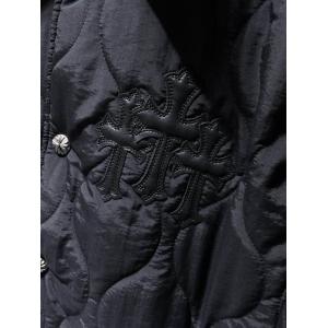 CHROME HEARTS 偽物 高級 シンプル キルティングジャケット レザー襟 防寒 クロムハーツ
