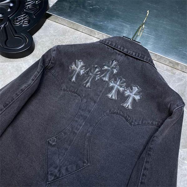 CHROME HEARTS スーパーコピー モダン 高品質 ブラックデニムシャツ シンプルデザイン クロムハーツ