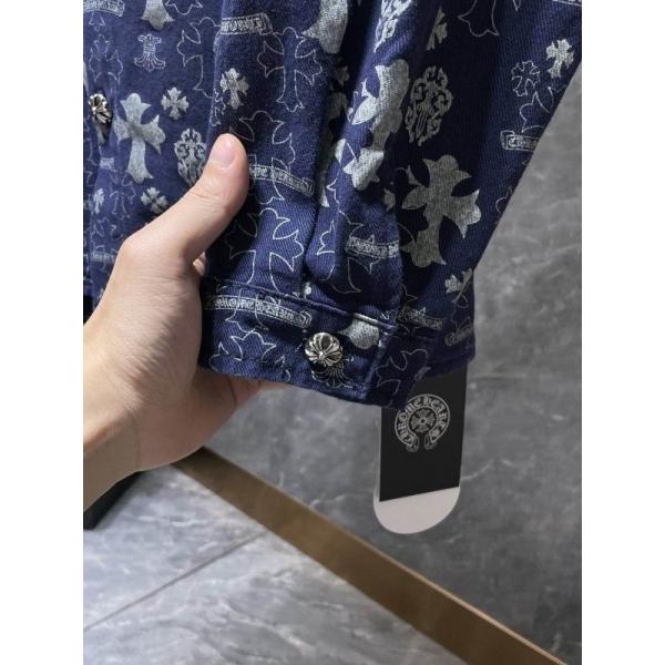 CHROME HEARTS スーパーコピー 高級 華やか デニムシャツ 総柄クロスプリント クロムハーツ