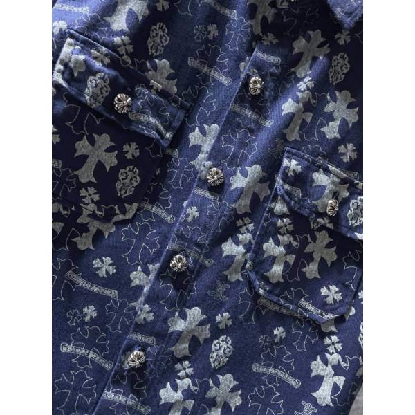 CHROME HEARTS スーパーコピー 高級 華やか デニムシャツ 総柄クロスプリント クロムハーツ