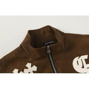 クロムハーツ コピー 高級 クール スエードジャケット クロスデザイン ジップアップ CHROME HEARTS