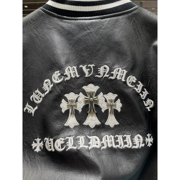 クロムハーツ スーパーコピー 高品質 モダン レザースタジャン ホワイトスリーブ CHROME HEARTS