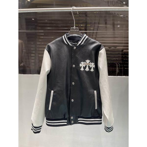 クロムハーツ スーパーコピー 高品質 モダン レザースタジャン ホワイトスリーブ CHROME HEARTS