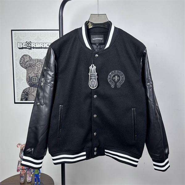 クロムハーツ 偽物 おしゃれ 重厚 レザースタジャン ブラック 入手困難 CHROME HEARTS