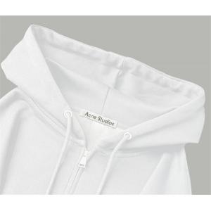 Acne Studios アクネステュディオス コピー 激安 ロゴパーカー ジップアップフーディー メンズ レディース オーバーサイズ 白 黒 スウェット シンプル カップル ペアルック