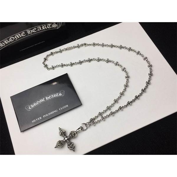CHROME HEARTS 偽物 華やか 高品質 ネックレス フラワークロスチェーン クロムハーツ