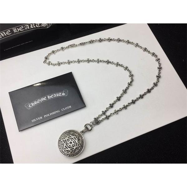 クロムハーツ 偽物 壮麗 芸術的 シルバーネックレス スターエンブレム ペンダント クCHROME HEARTS