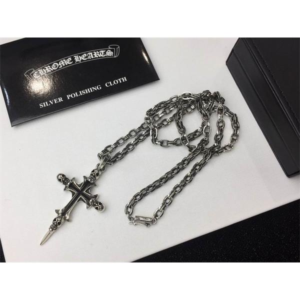 CHROME HEARTS コピー 精巧 力強い シルバーネックレス ダガークロス ペンダント クロムハーツ