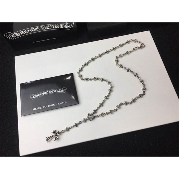 クロムハーツ スーパーコピー 繊細 上質 シルバーネックレス ミニクロスチェーン CHROME HEARTS