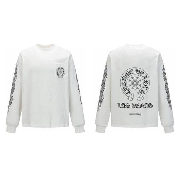 クロムハーツ コピー アーバンテイスト クールデザイン 長袖Tシャツ ラスベガスバックロゴ CHROME HEARTS