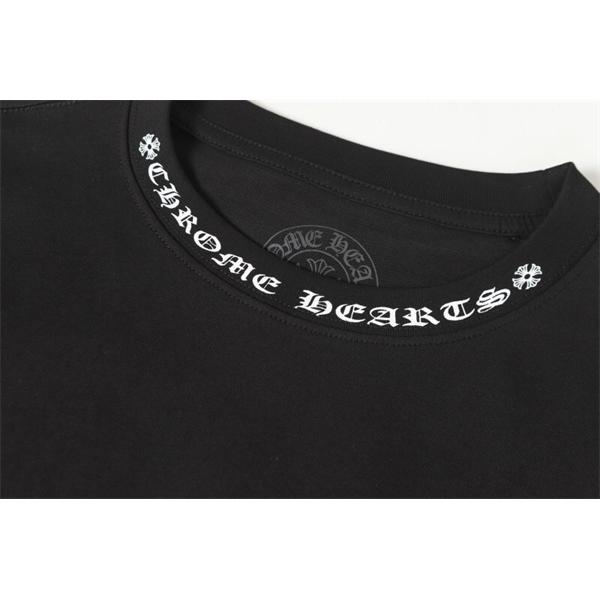 CHROME HEARTS コピー カジュアルリッチ モノトーンデザイン 長袖Tシャツ バッククロスロゴ クロムハーツ