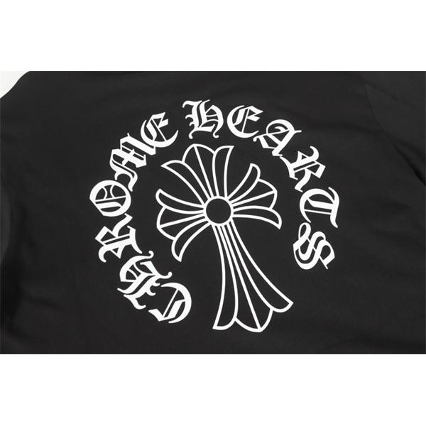 CHROME HEARTS コピー カジュアルリッチ モノトーンデザイン 長袖Tシャツ バッククロスロゴ クロムハーツ