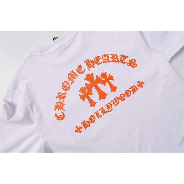 CHROME HEARTS コピー アートフル カラーポップ 長袖Tシャツ ハリウッドロゴプリント クロムハーツ