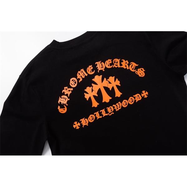 CHROME HEARTS コピー アートフル カラーポップ 長袖Tシャツ ハリウッドロゴプリント クロムハーツ