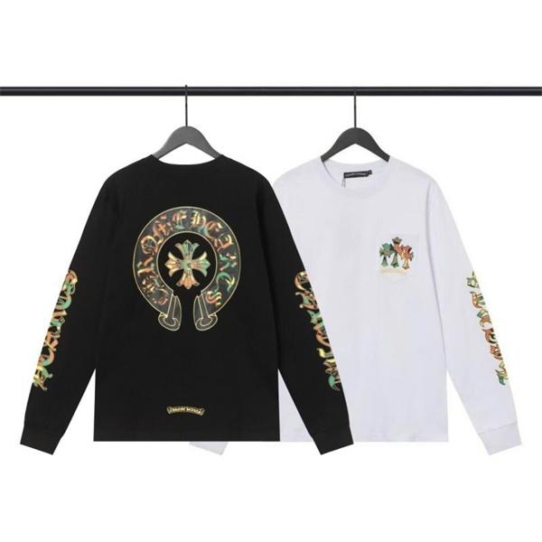 CHROME HEARTS コピー エネルギッシュ ポップアート風 長袖Tシャツ マルチカラーロゴ クロムハーツ