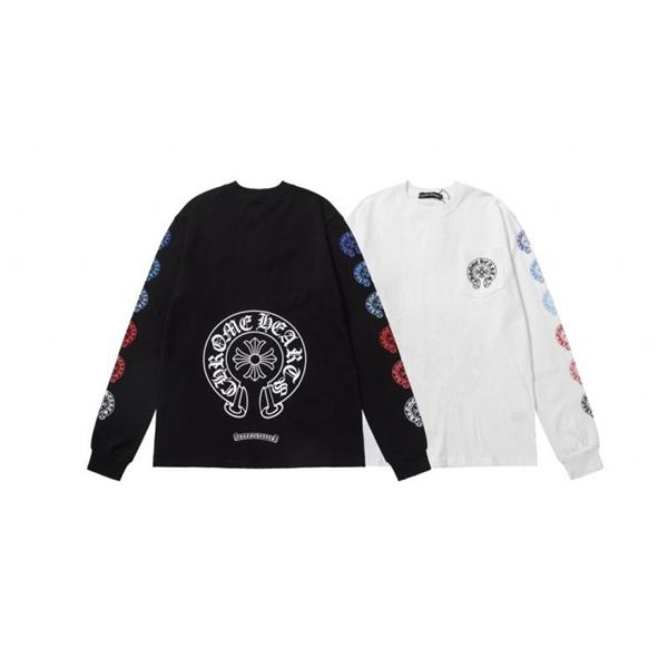 クロムハーツ コピー コンテンポラリー ミックスカラーデザイン 長袖Tシャツ サイドグラフィック CHROME HEARTS