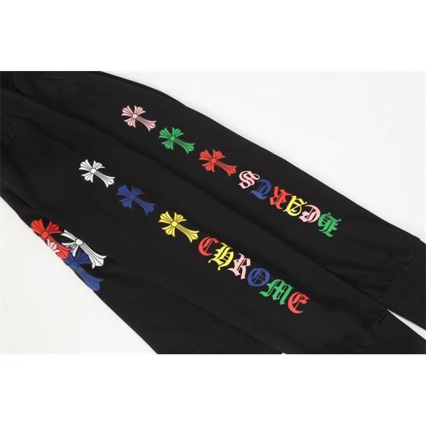 CHROME HEARTS 偽物 カラフルポップ モードスタイル 長袖Tシャツ クロスモチーフデザイン クロムハーツ