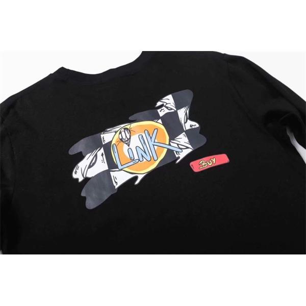 クロムハーツ 偽物 ストリートエッジ グラフィック長袖Tシャツ ブラックアートデザイン CHROME HEARTS