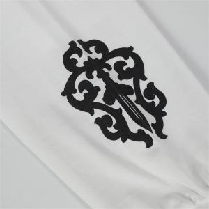 CHROME HEARTS スーパーコピー シンプルラグジュアリー ホワイト長袖Tシャツ クロスラインプリント クロムハーツ