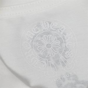 CHROME HEARTS スーパーコピー シンプルラグジュアリー ホワイト長袖Tシャツ クロスラインプリント クロムハーツ