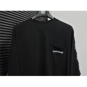 クロムハーツ コピー クラシックエレメント ブラック長袖Tシャツ バッククロスデザイン CHROME HEARTS