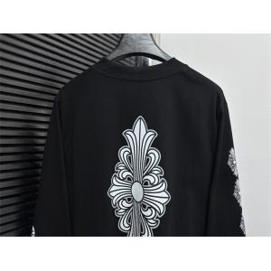 クロムハーツ コピー クラシックエレメント ブラック長袖Tシャツ バッククロスデザイン CHROME HEARTS