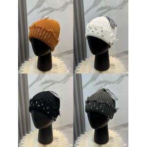 クロムハーツ 偽物 フリンジ スタッズ ニット帽 個性派 ダメージ風 デザイン スーパー コピー CHROME HEARTS