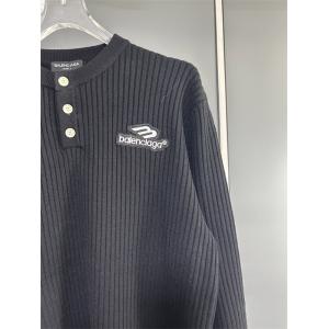 BALENCIAGA 偽物 スウェットシャツ リブ編み 長袖 ボタンデザイン カジュアル トップス バレンシアガ