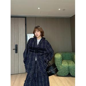 バレンシアガ スーパーコピー フードジャケット チェック柄 ジップアップ カジュアル 長袖 BALENCIAGA