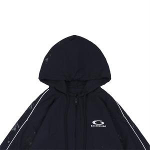 バレンシアガ 偽物 フードジャケット ヴィンテージ加工 スプラッシュデザイン 高品質 アウター BALENCIAGA