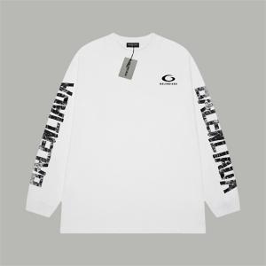  BALENCIAGA スーパーコピー 長袖Tシャツ ブラック ロゴプリント ストリート カジュアル バレンシアガ