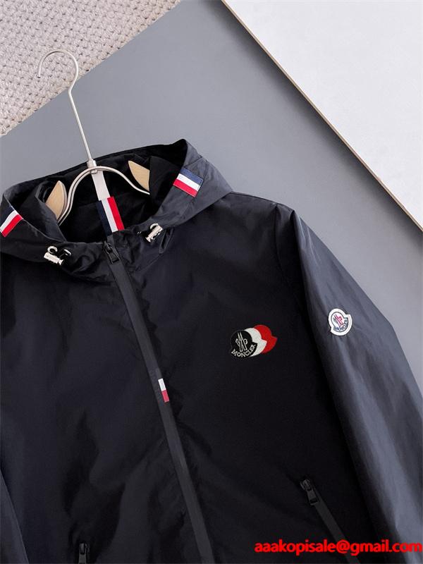 モンクレール MONCLER コピー ナイロンフーディ メンズ 防風 撥水 ロゴ刺繍 シンプル アウター