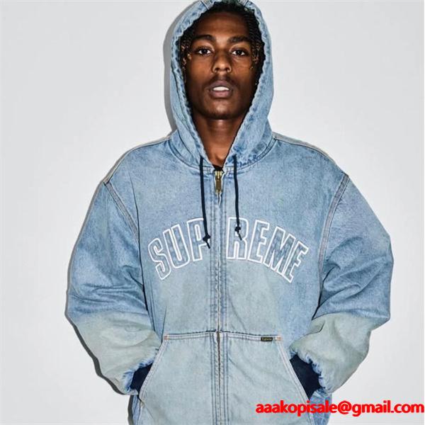 Supreme シュプリーム コピー ライトブルー 2025秋冬 ヴィンテージ風 デニムパーカー
