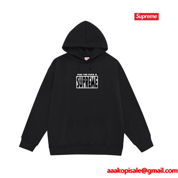 ブラック 2025秋冬 シンプルロゴ Supreme シュプリーム 偽物 ボックスロゴパーカー